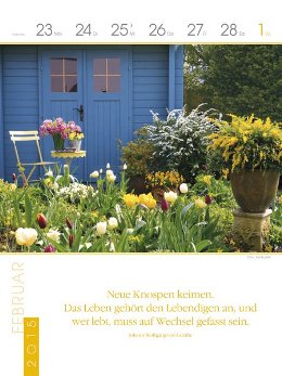 Literatur-Wochen-Kalender »Gartenlust«, 240x320 mm, 4.Februarwoche