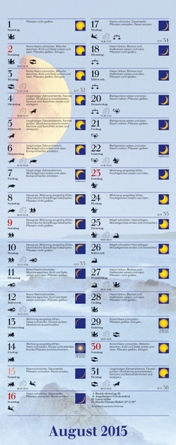 Streifenkalender »Mit dem Mond im Rhythmus«, 190x480 mm, August