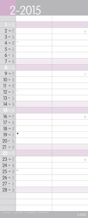 Singleplaner »MyTimer für 2«, 190x470 mm, Februar