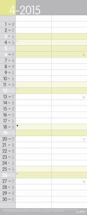 Singleplaner »MyTimer für 2«, 190x470 mm, April
