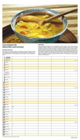 Bildkalender »Familietimer Küche«, 270x480 mm, Januar