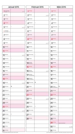 Bildkalender »Unsere Familie ist die Beste«, 270x480 mm, Vorschau Januar mit März 2015