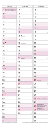 Familienplaner »Auf Samtpfoten durch's Jahr«, 190x470 mm, Vierteljahresvorschau 2015
