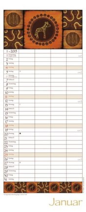 Familienplaner »AfricanArt«, 190x470 mm, Januar