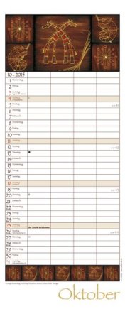 Familienplaner »AfricanArt«, 190x470 mm, Oktober