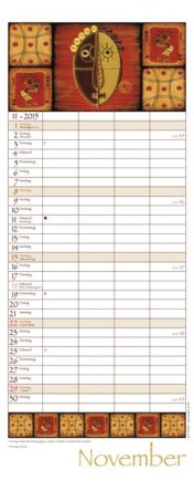 Familienplaner »AfricanArt«, 190x470 mm, November