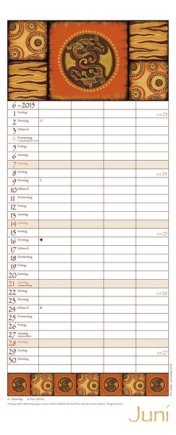 Familienplaner »AfricanArt«, 190x470 mm, Juni