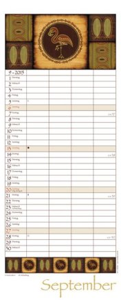 Familienplaner »AfricanArt«, 190x470 mm, September