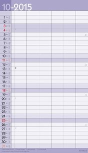 Streifenkalender »XL Family Timer«, 270x480 mm, Oktober