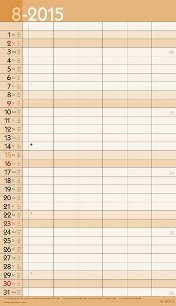 Streifenkalender »XL Family Timer«, 270x480 mm, August