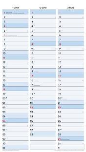 Streifenkalender »XL Family Timer«, 270x480 mm, Vierteljahresvorschau