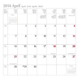 Buchkalender »Hamburg«, 300x300 mm, April-Kalendarium