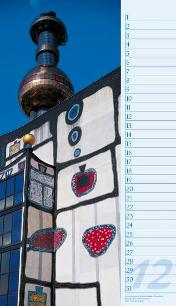 Geburtstagskalender »Hundertwasser«, 190x330 mm, Dezember