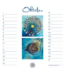 Geburtstagskalender »Blue Ocean«, 225x245 mm, Oktober