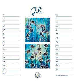 Geburtstagskalender »Blue Ocean«, 225x245 mm, Juli