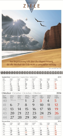 Dreimonats-Bildkalender »Erfolg«, 235x640 mm, Oktober