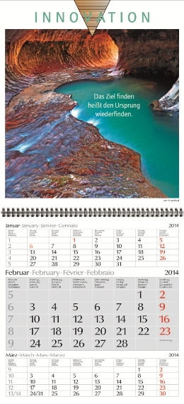 Dreimonats-Bildkalender »Erfolg«, 235x640 mm, Februar