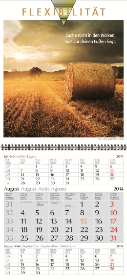 Dreimonats-Bildkalender »Erfolg«, 235x640 mm, August
