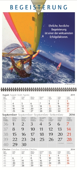 Dreimonats-Bildkalender »Erfolg«, 235x640 mm, September