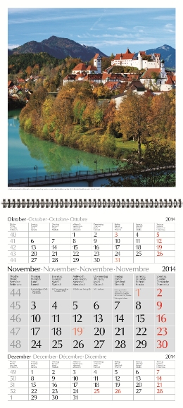 Dreimonats-Bildkalender »Deutschland«, 300x740 mm, November