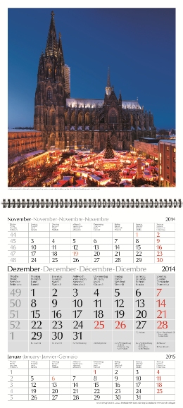Dreimonats-Bildkalender »Deutschland«, 300x740 mm, Dezember