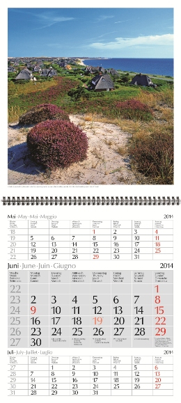 Dreimonats-Bildkalender »Deutschland«, 300x740 mm, Juni