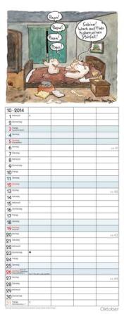 Familienplaner »Tierisches Familienglück«, 190x480 mm, Oktober