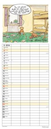 Familienplaner »Tierisches Familienglück«, 190x480 mm, Februar