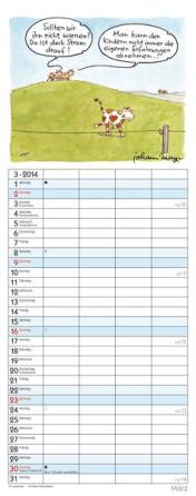 Familienplaner »Tierisches Familienglück«, 190x480 mm, März