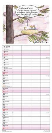 Familienplaner »Tierisches Familienglück«, 190x480 mm, August