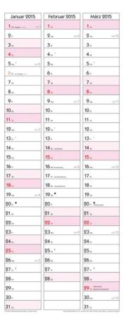 Familienplaner »Tierisches Familienglück«, 190x480 mm, Dreimonatsvorschau 2015