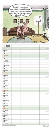 Familienplaner »Tierisches Familienglück«, 190x480 mm, Januar