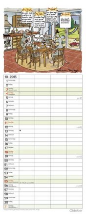 Familienplaner »Tierisches Familienglück«, 190x480 mm, Oktober