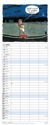 Familienplaner »Tierisches Familienglück«, 190x480 mm, Juni