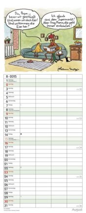 Familienplaner »Tierisches Familienglück«, 190x480 mm, August