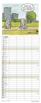 Familienplaner »Tierisches Familienglück«, 190x480 mm, September