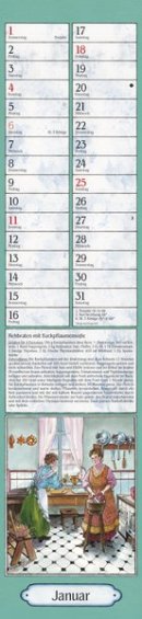 Streifenkalender »Aus Großmutters Küche«, 110x480 mm, Januar