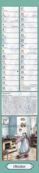 Streifenkalender »Aus Großmutters Küche«, 110x480 mm, Oktober 