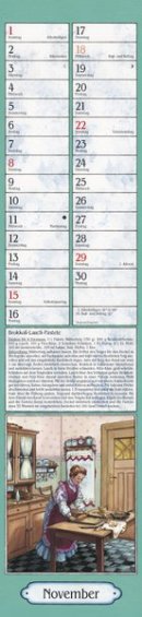 Streifenkalender »Aus Großmutters Küche«, 110x480 mm, November