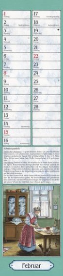 Streifenkalender »Aus Großmutters Küche«, 110x480 mm, Februar