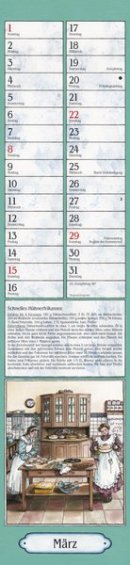 Streifenkalender »Aus Großmutters Küche«, 110x480 mm, März