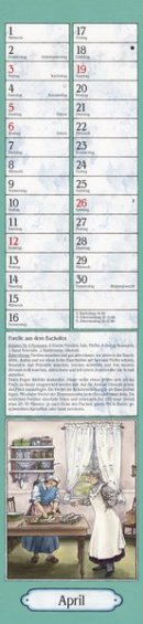 Streifenkalender »Aus Großmutters Küche«, 110x480 mm, April