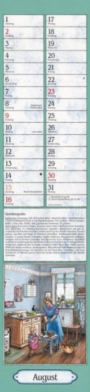 Streifenkalender »Aus Großmutters Küche«, 110x480 mm, August