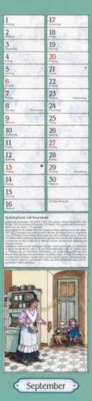 Streifenkalender »Aus Großmutters Küche«, 110x480 mm, September