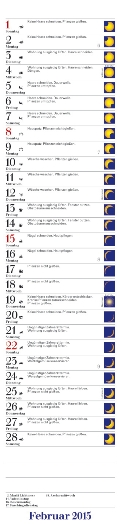 Streifenkalender »Mit dem Mond im Rhythmus«, 110x480 mm, Februar