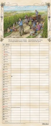 Streifenkalender »Bauernkalender«, 190x480 mm, Oktober