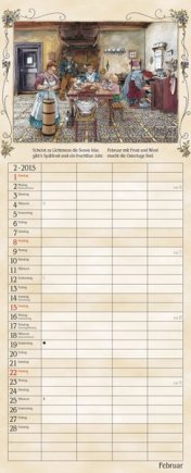 Streifenkalender »Bauernkalender«, 190x480 mm, Februar