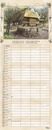 Streifenkalender »Bauernkalender«, 190x480 mm, März