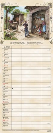Streifenkalender »Bauernkalender«, 190x480 mm, Juni