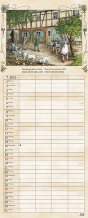 Streifenkalender »Bauernkalender«, 190x480 mm, Juli